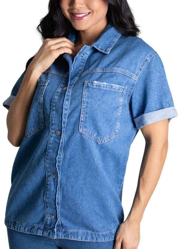 Sawary - Jaqueta Jeans Sawary Azul