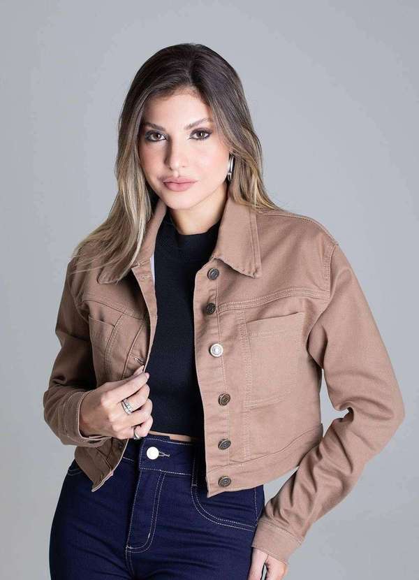 Sawary - Jaqueta Sarja Sawary - 279188 Marrom 2