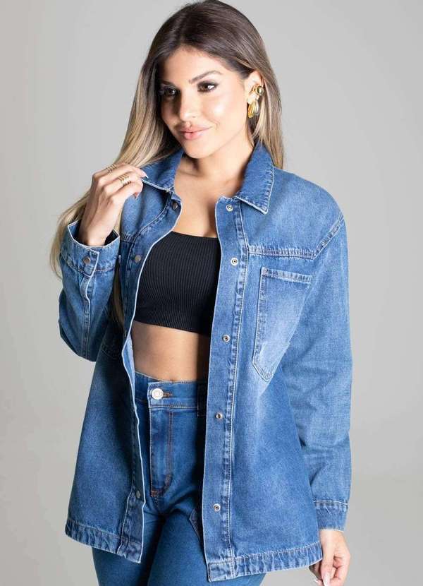 Sawary - Jaqueta Jeans Sawary - 276757 Azul