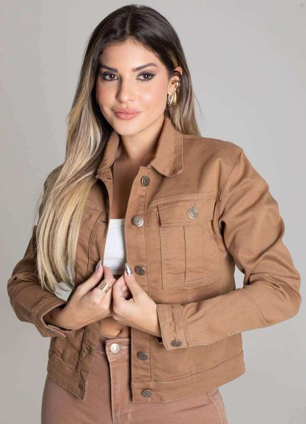 Sawary - Jaqueta Sarja Sawary Marrom