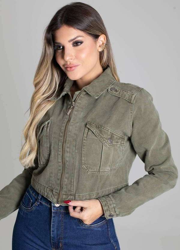 Sawary - Jaqueta Sarja Sawary Verde