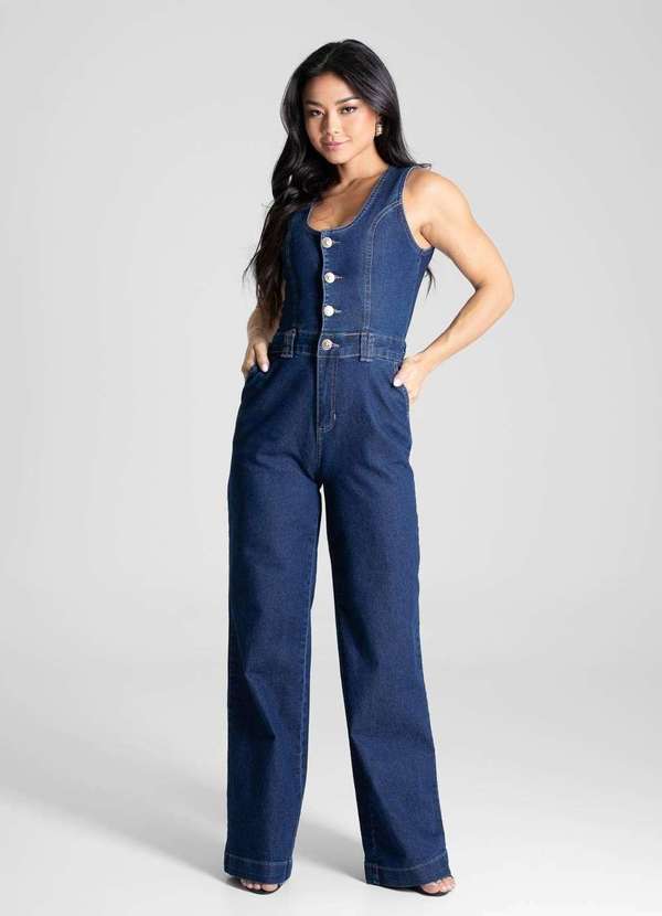 Sawary - Macacão Jeans Sawary - 281284 Azul 5