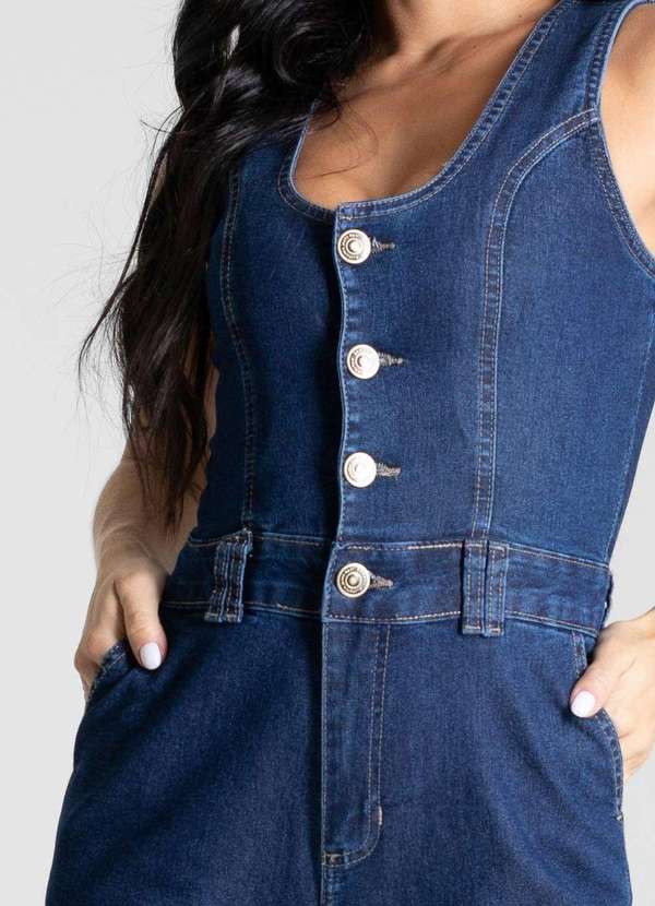 Sawary - Macacão Jeans Sawary - 281284 Azul 2