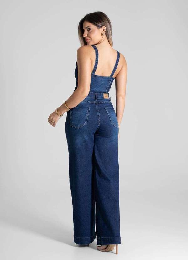 Sawary - Macacão Jeans Sawary - 281378 Azul 4