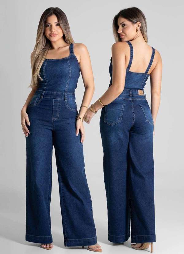 Sawary - Macacão Jeans Sawary - 281378 Azul 6