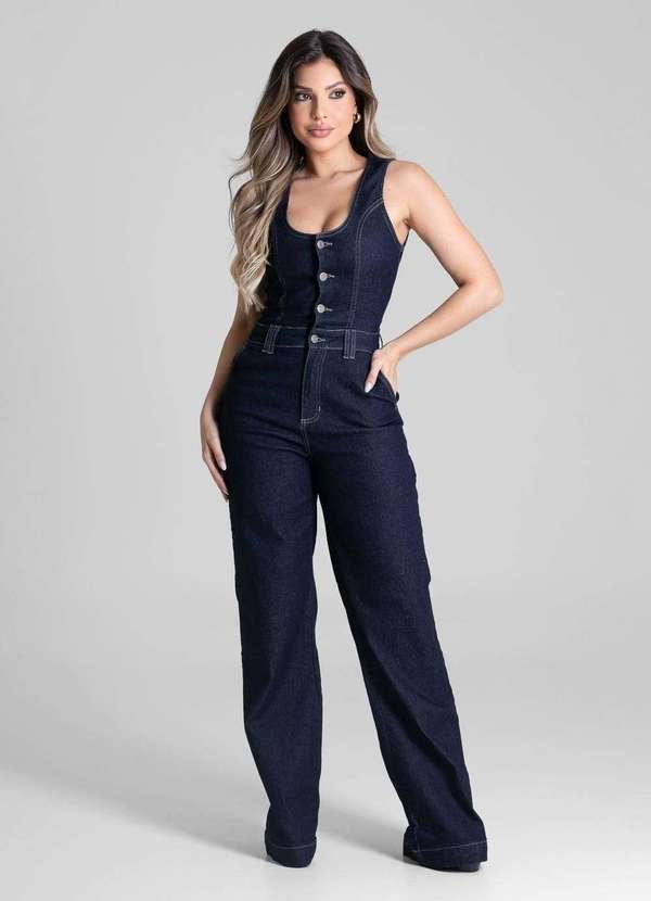 Sawary - Macacão Jeans Sawary - 281651 Azul 2