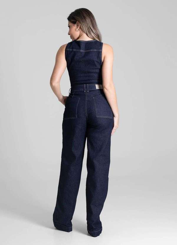 Sawary - Macacão Jeans Sawary - 281651 Azul 4