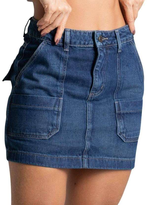 Sawary - Mini Saia Jeans Sawary Azul