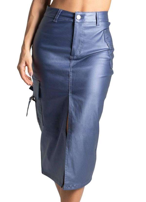 Sawary - Saia Resinada Sawary Midi - 277002 Azul