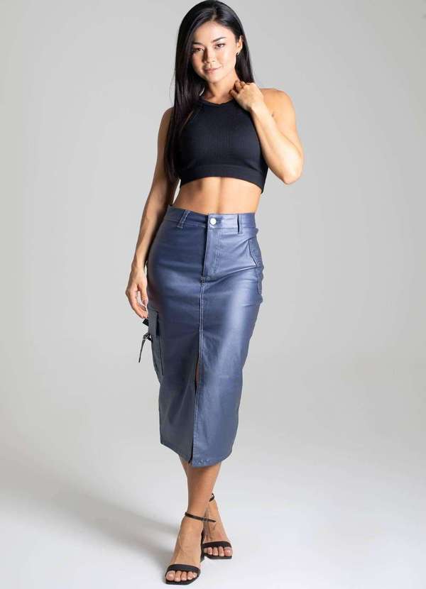 Sawary - Saia Resinada Sawary Midi - 277002 Azul 2