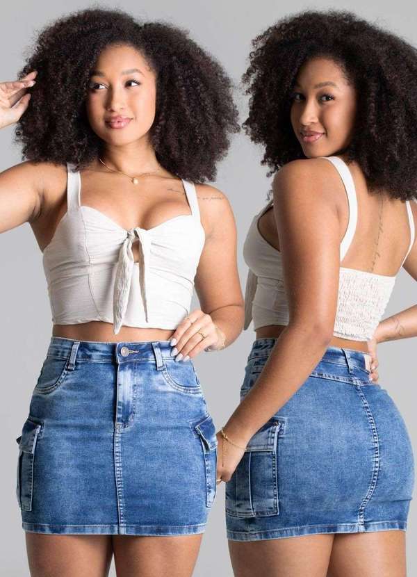 Sawary - Saia Jeans Sawary - 278323 Azul 6