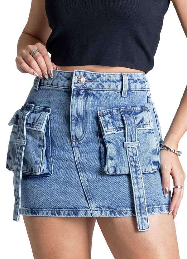 Sawary - Saia Jeans Sawary - 278420 Azul