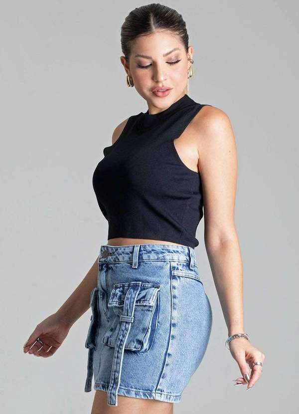 Sawary - Saia Jeans Sawary - 278420 Azul 3