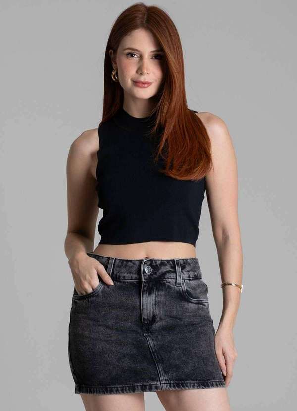 Sawary - Saia Jeans Sawary - 278819 Preto 2