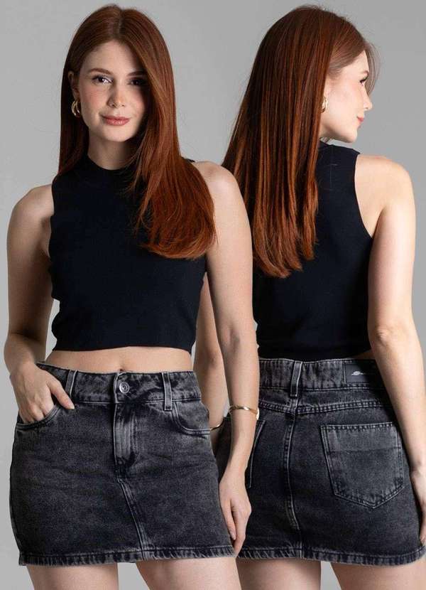 Sawary - Saia Jeans Sawary - 278819 Preto 6