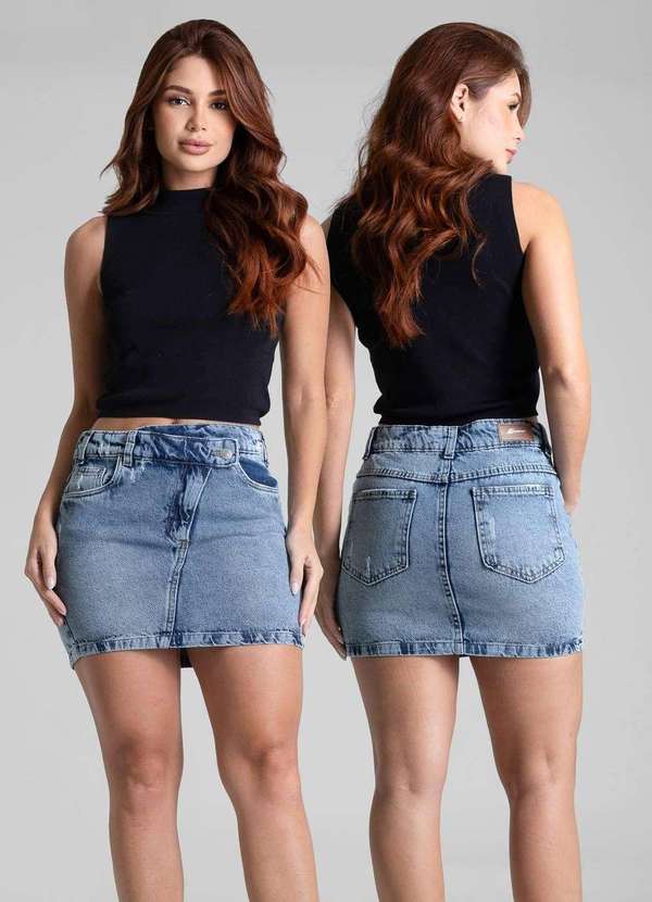Sawary - Saia Jeans Sawary - 282286 Azul 5