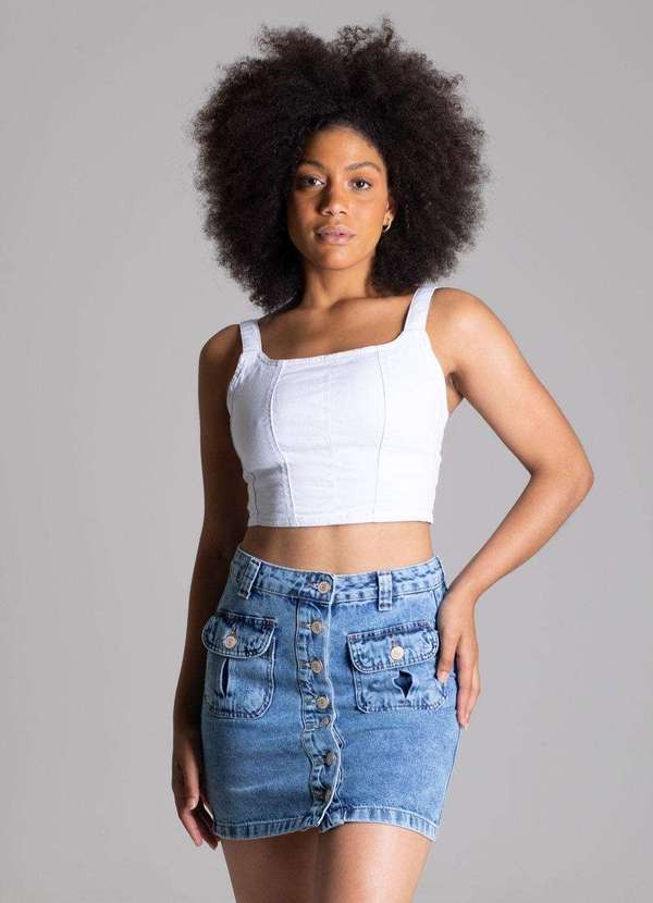 Sawary - Saia Jeans Sawary Azul