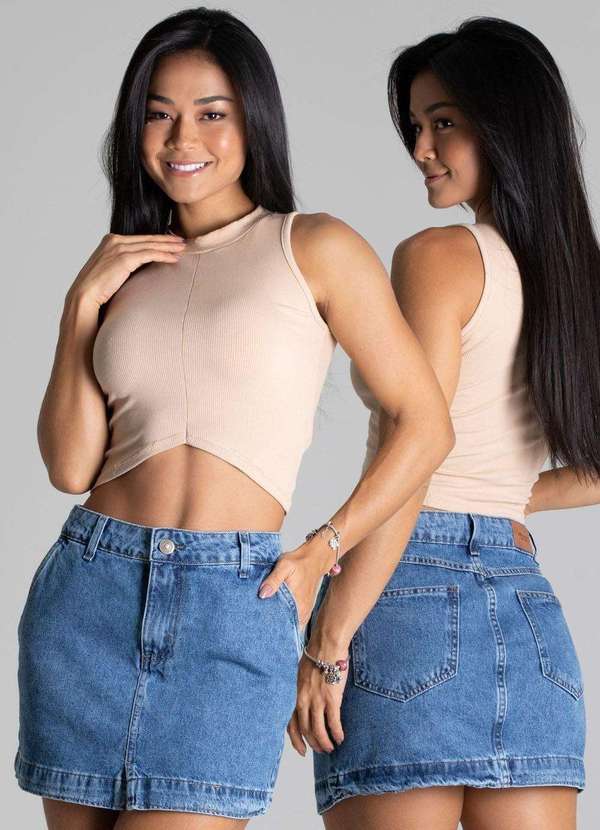 Sawary - Saia Jeans Sawary Azul 6