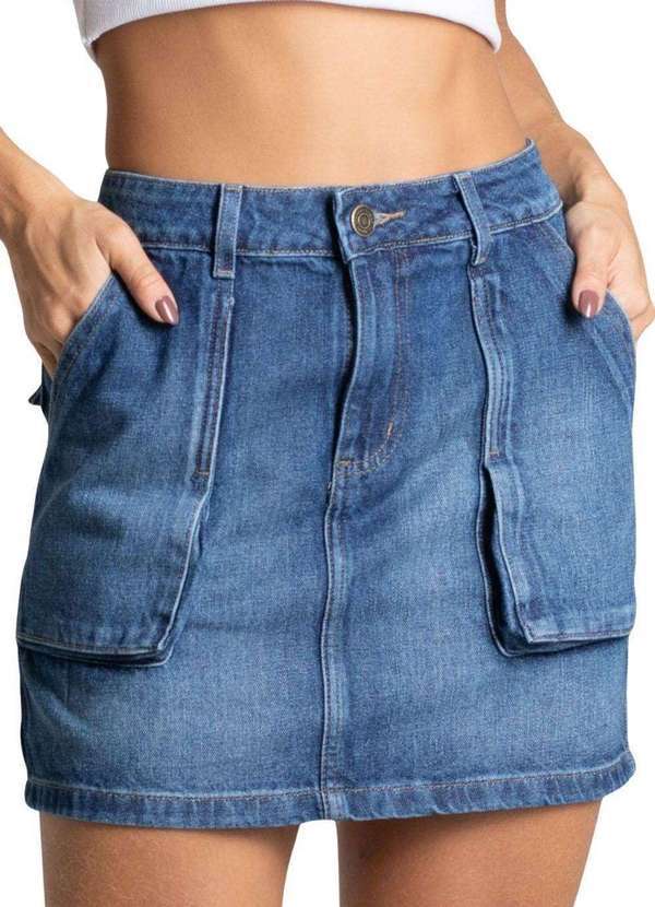 Sawary - Saia Jeans Sawary Azul