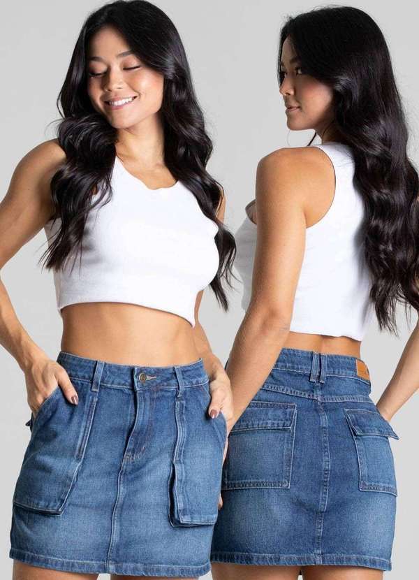 Sawary - Saia Jeans Sawary Azul 7