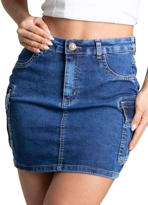 Sawary - Saia Jeans Sawary Cargo - 278148 Azul