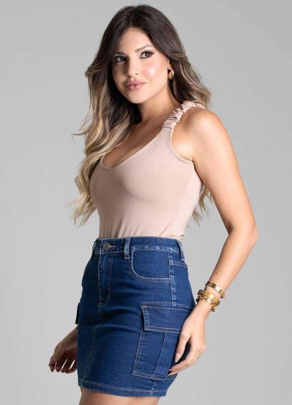 Sawary - Saia Jeans Sawary Cargo - 278322 Azul 3