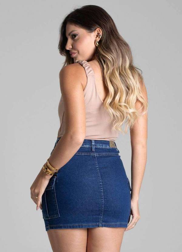 Sawary - Saia Jeans Sawary Cargo - 278322 Azul 4