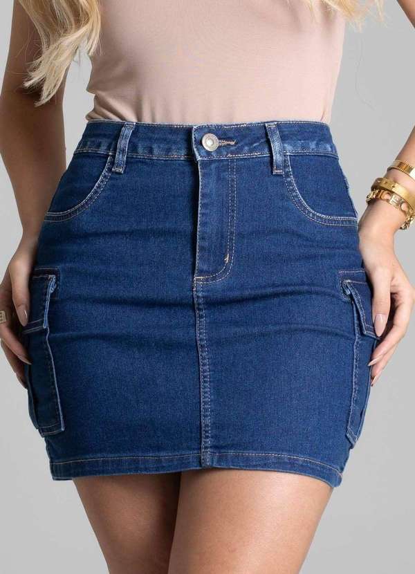 Sawary - Saia Jeans Sawary Cargo - 278322 Azul 5