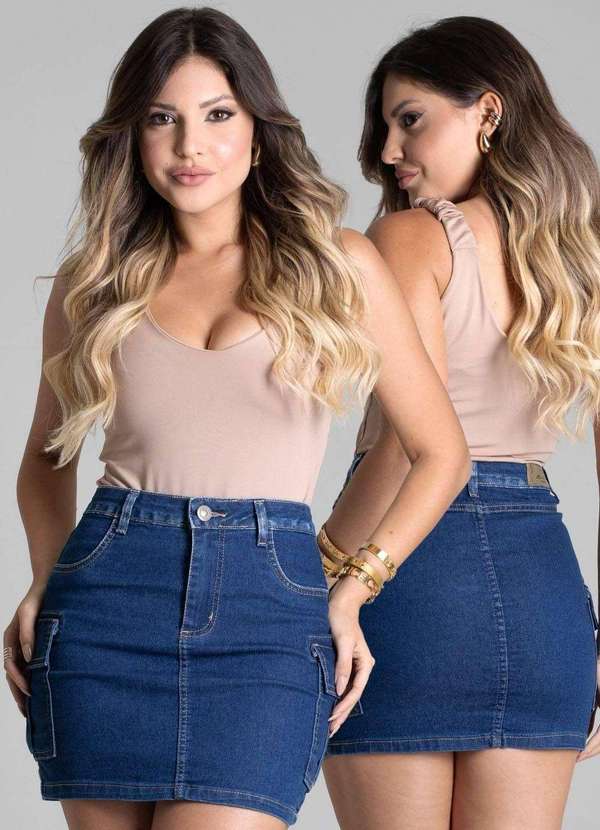 Sawary - Saia Jeans Sawary Cargo - 278322 Azul 6