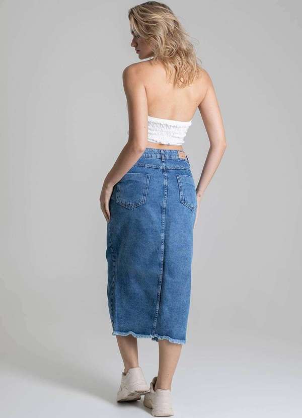 Sawary - Saia Jeans Sawary Midi - 278483 Azul 4
