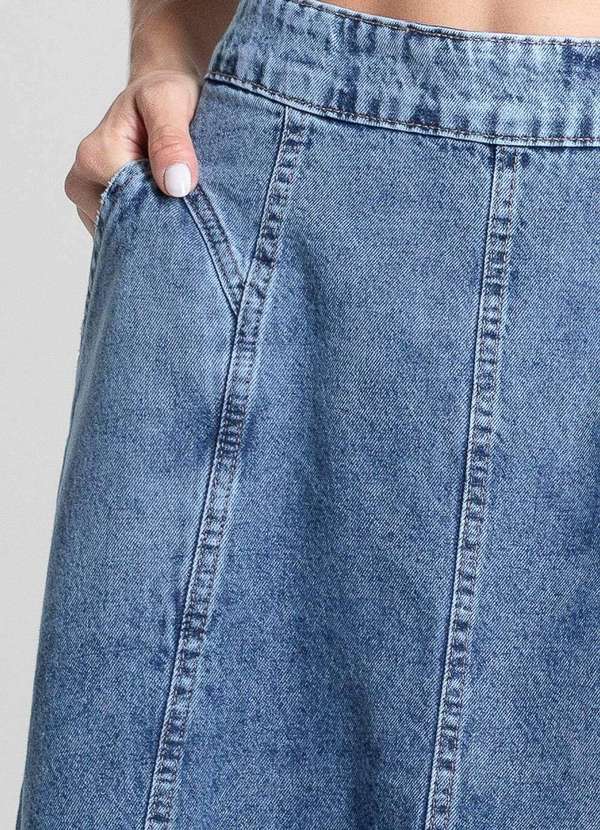 Sawary - Saia Jeans Sawary Midi - 281984 Azul 5