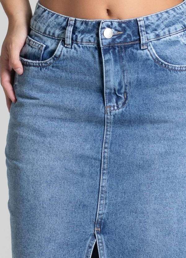 Sawary - Saia Jeans Sawary Midi - 281991 Azul 5