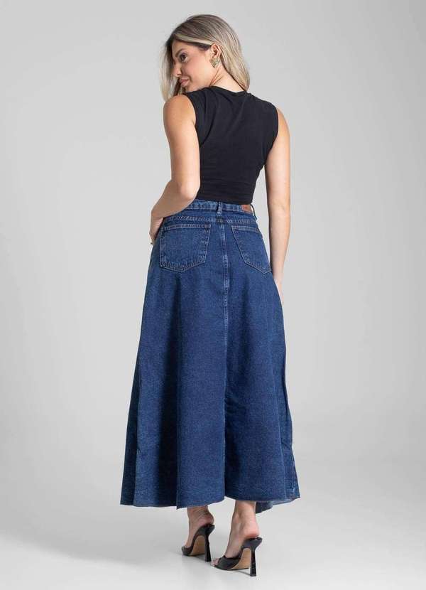 Sawary - Saia Jeans Sawary Midi - 282251 Azul 4