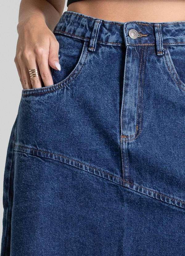 Sawary - Saia Jeans Sawary Midi - 282251 Azul 5