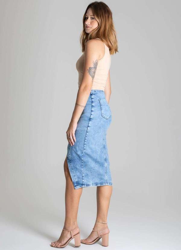 Sawary - Saia Jeans Sawary Midi Azul 3