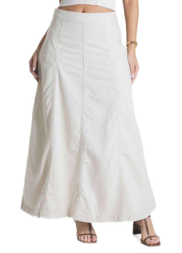 Sawary - Saia Linho Sawary Midi - 280474 Bege