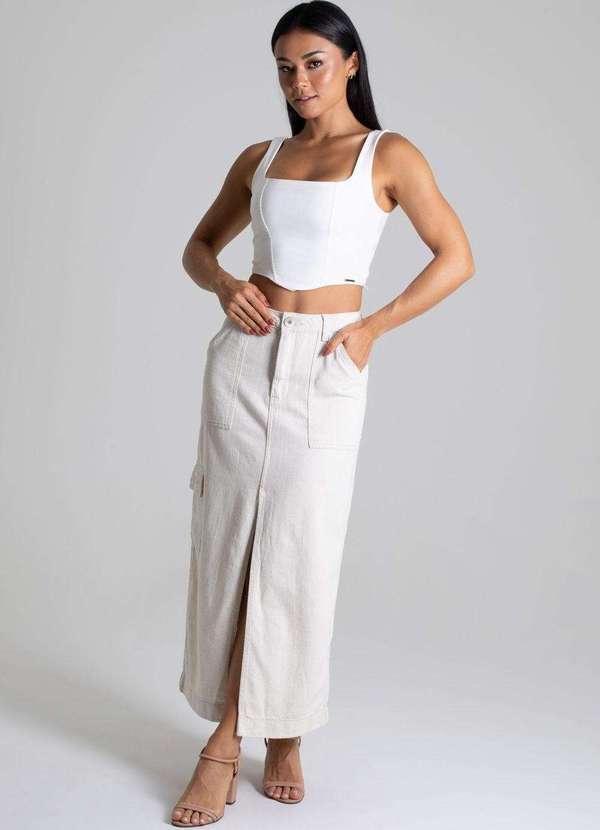 Sawary - Saia Linho Sawary Midi Saia Linho Sawary Midi 276290 36