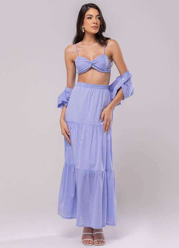 Sawary - Saia Midi Sawary Mare - 279720 Azul 2