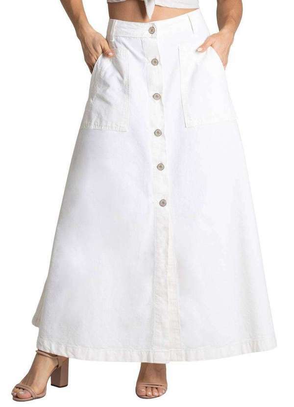 Sawary - Saia Sarja Sawary Midi - 278362 Bege