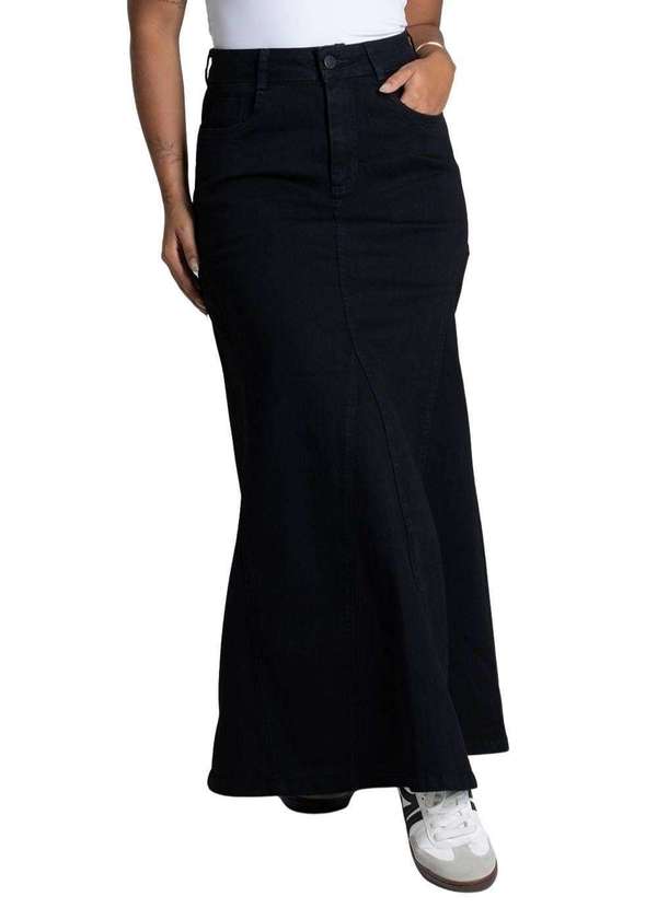 Sawary - Saia Sarja Sawary Midi - 279429 Preto