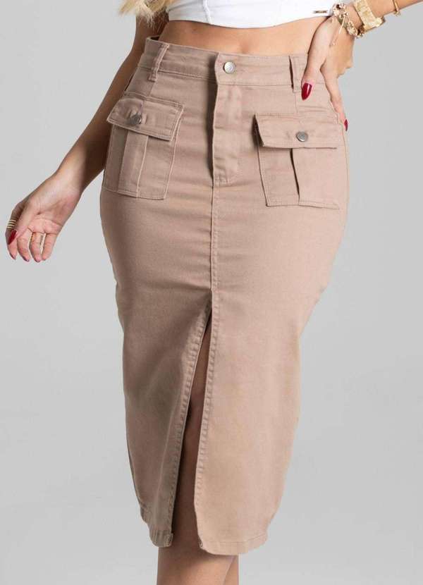 Sawary - Saia Sarja Sawary Midi Bege 5