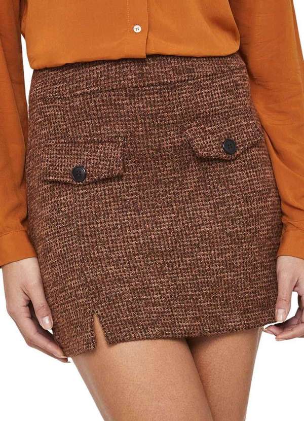 Sawary - Saia Sawary Curta Marrom