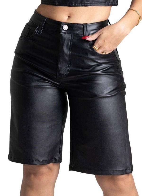 Sawary - Bermuda Resinada Sawary - 277147 Preto