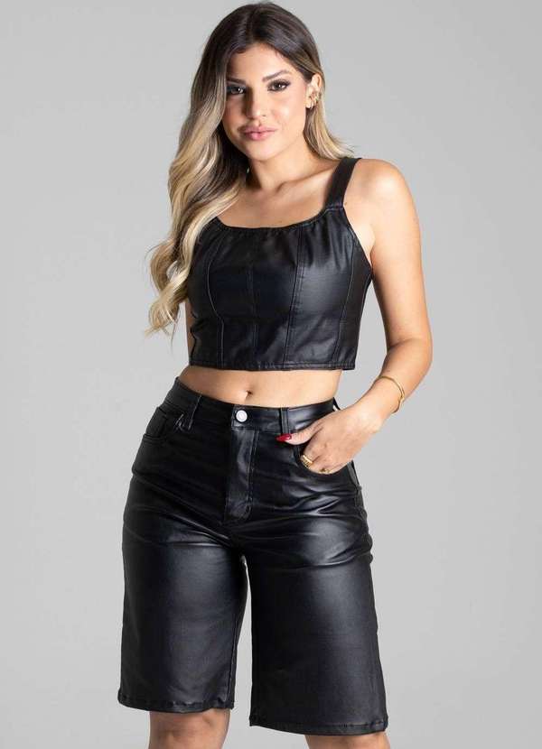 Sawary - Bermuda Resinada Sawary - 277147 Preto 7