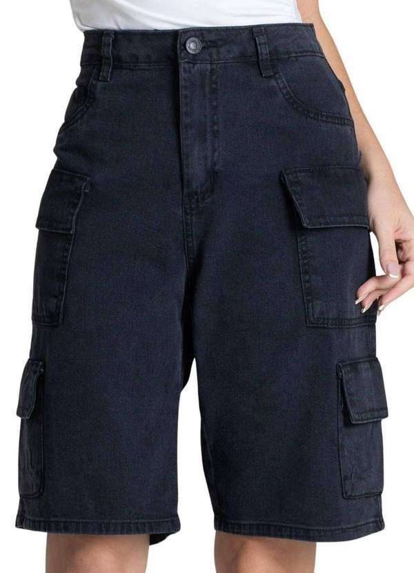 Sawary - Bermuda Jeans Sawary Cargo - 278366 Preto