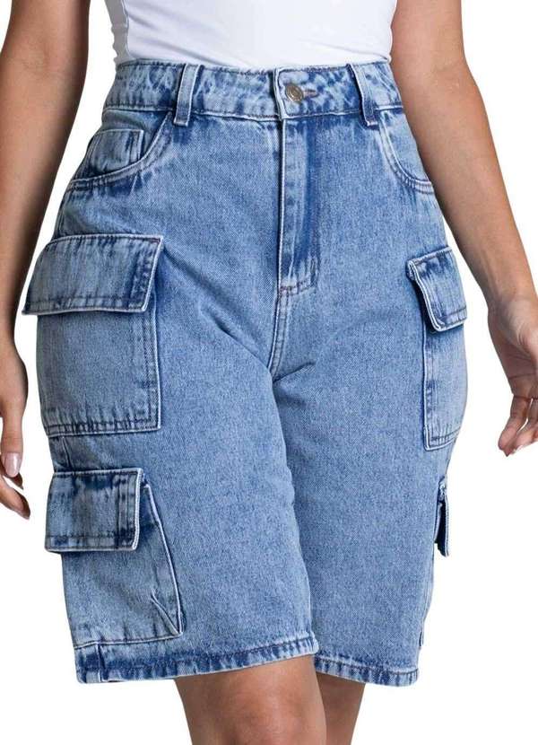 Sawary - Bermuda Jeans Sawary Cargo - 278806 Azul