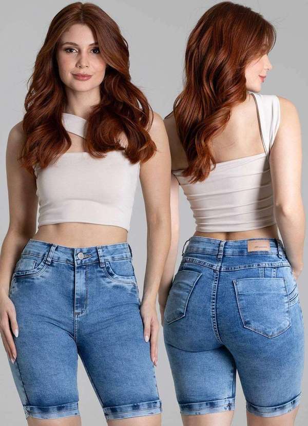 Sawary - Bermuda Jeans Sawary Levanta Bumbum - 278435 Azul 6