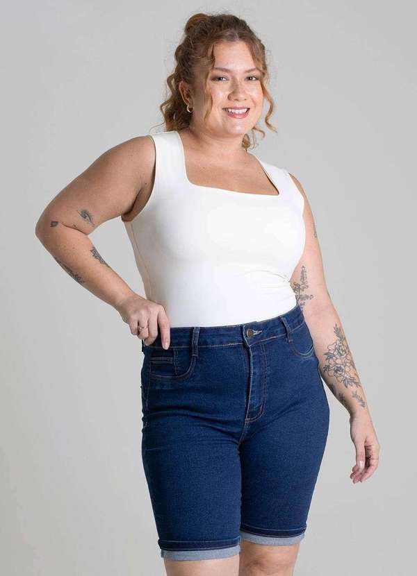 Sawary - Bermuda Jeans Sawary Plus Size - 279227 Azul 6