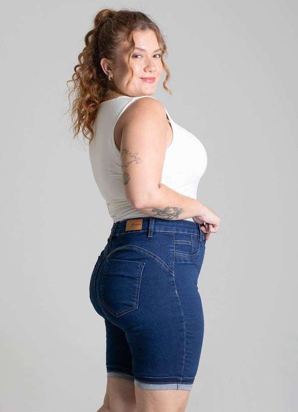 Sawary - Bermuda Jeans Sawary Plus Size - 279227 Azul 5