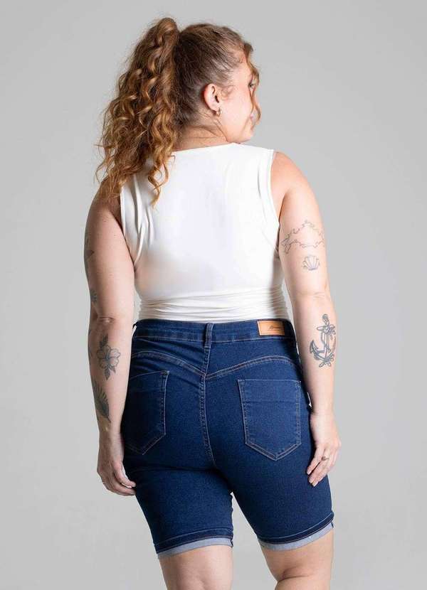 Sawary - Bermuda Jeans Sawary Plus Size - 279227 Azul 4